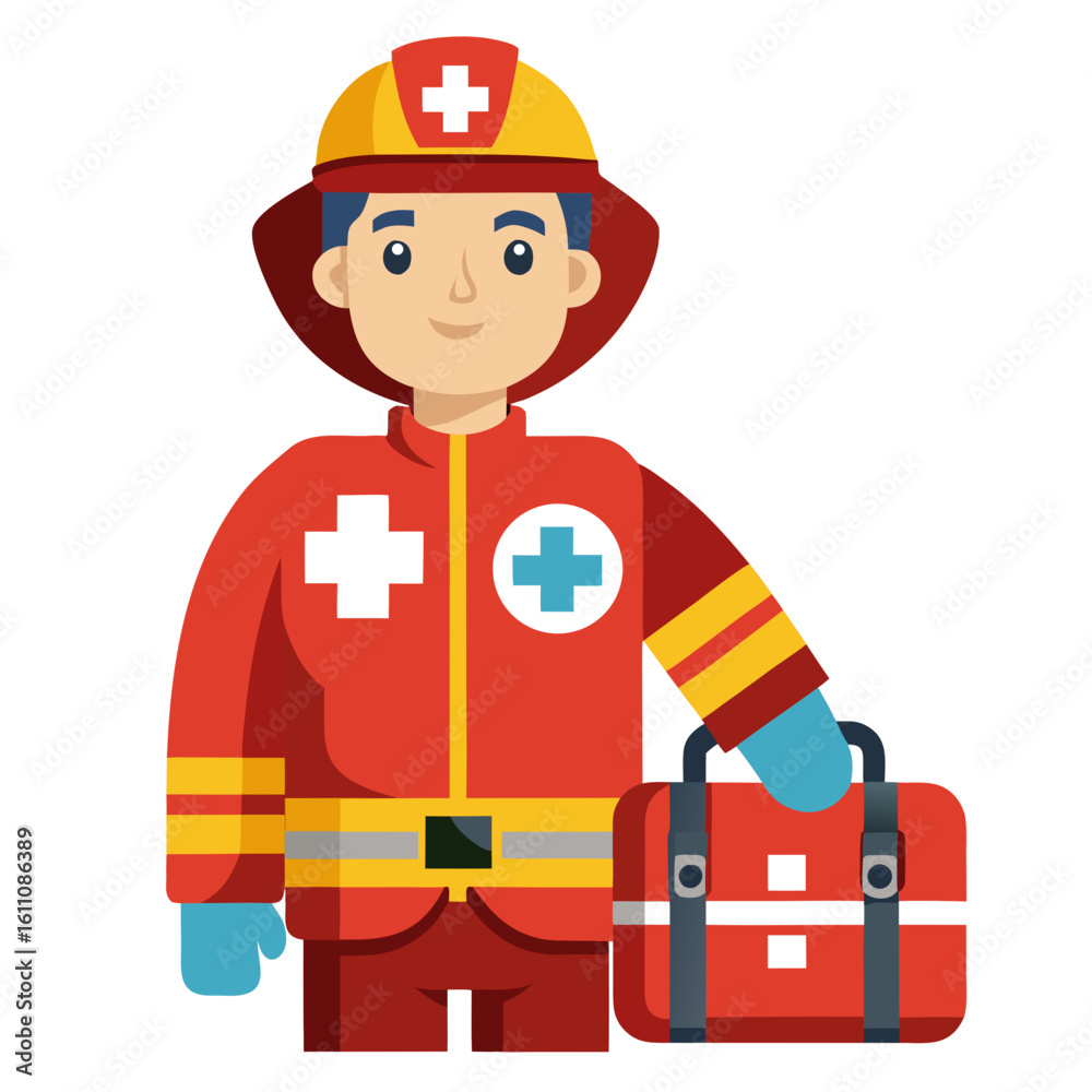 Fototapeta premium fireman with fire extinguisher