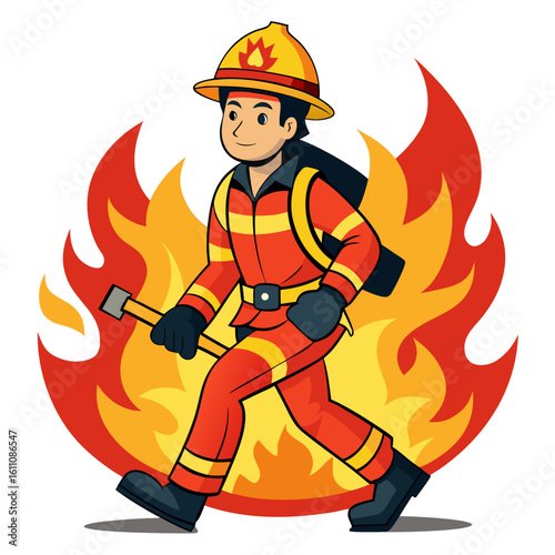 fireman with axe