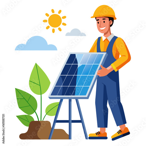 man with solar
