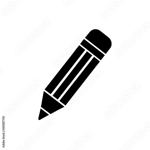 Pencil icon representing drawing, sketching, and schoolwork – filled