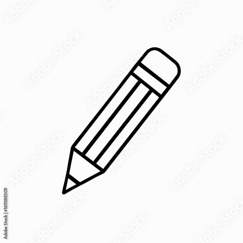 Pencil icon representing drawing, sketching, and schoolwork – outline