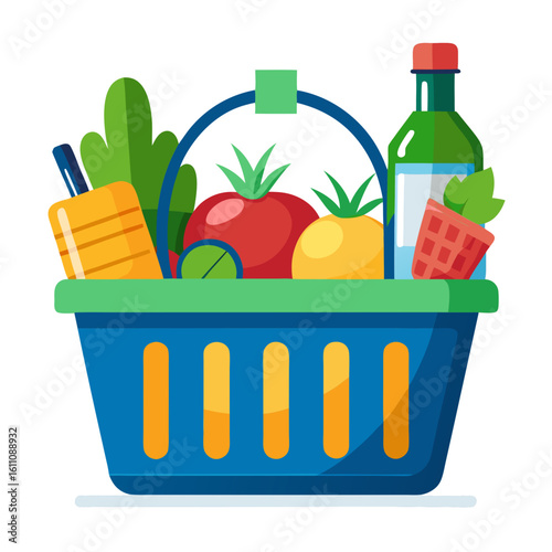 shopping basket with groceries