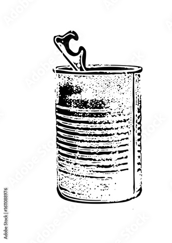 Vector Opened tin can with pull tab