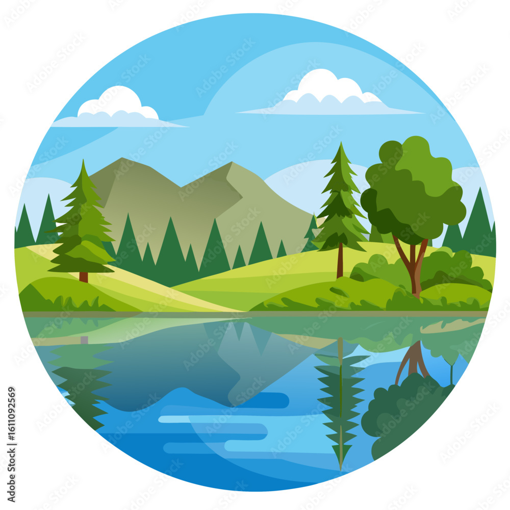 Fototapeta premium landscape with mountains