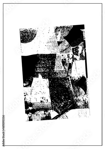 Vector Abstract figures interact in a dynamic composition.