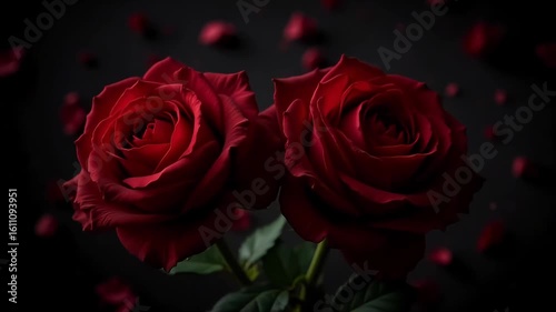 Beautiful red roses background for valentine's day and love theme photo