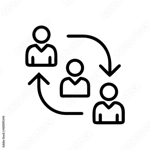Hybrid workplace layout icon representing flexible work models and collaboration