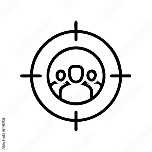 Target audience symbol icon representing market focus and customer segmentation