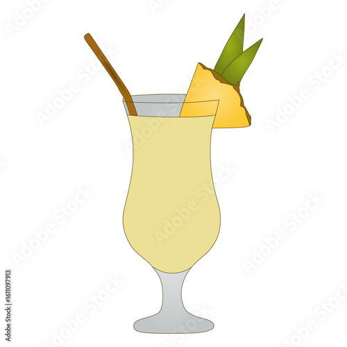 pina colada cocktail vector