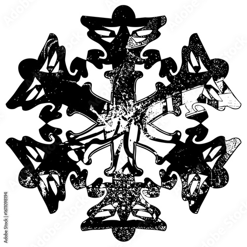 Vector Intricate vector features a cowboy playing drums amidst abstract shapes.