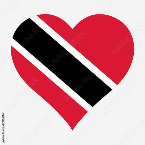 Free Download Trinidad and Tobago flag heart shaped icon digital vector illustration. National flag of Trinidad and Tobago. Love flag icon. - GFXLoad