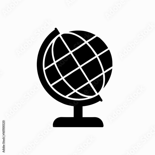 Globe icon representing global education and geography – filled
