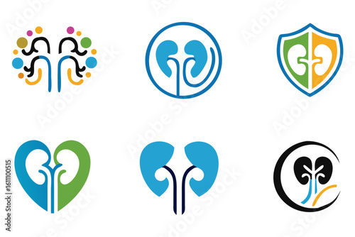 kidneys logo design template, urology logo, vector icon