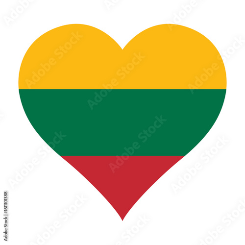 Lithuania flag heart shaped icon digital vector illustration. National flag of Lithuania. Love flag icon. Free Download Lithuania flag heart shaped icon digital vector illustration. National flag of Lithuania. Love flag icon. - GFXLoad