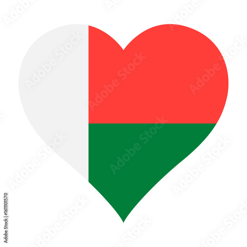 Madagascar flag heart shaped icon digital vector illustration. National flag of Madagascar. Love flag icon. Free Download Madagascar flag heart shaped icon digital vector illustration. National flag of Madagascar. Love flag icon. - GFXLoad