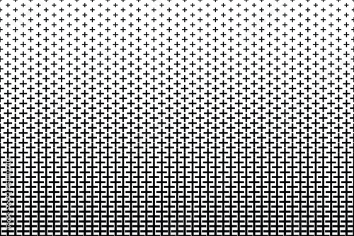 Abstract geometric plus shapes halftone