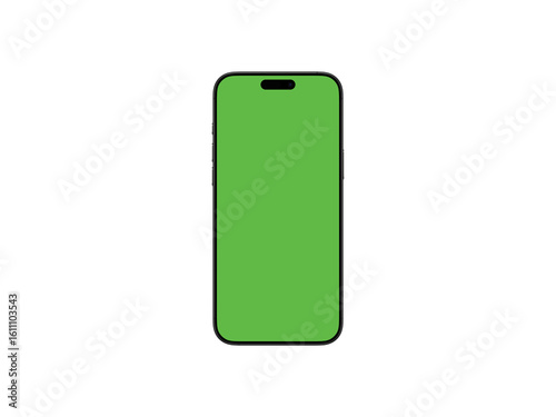 mock-up di smartphone con schermo verde isolato su sfondo bianco otrasparente
