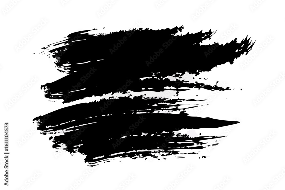 Naklejka premium Abstract black and white textured brush strokes background