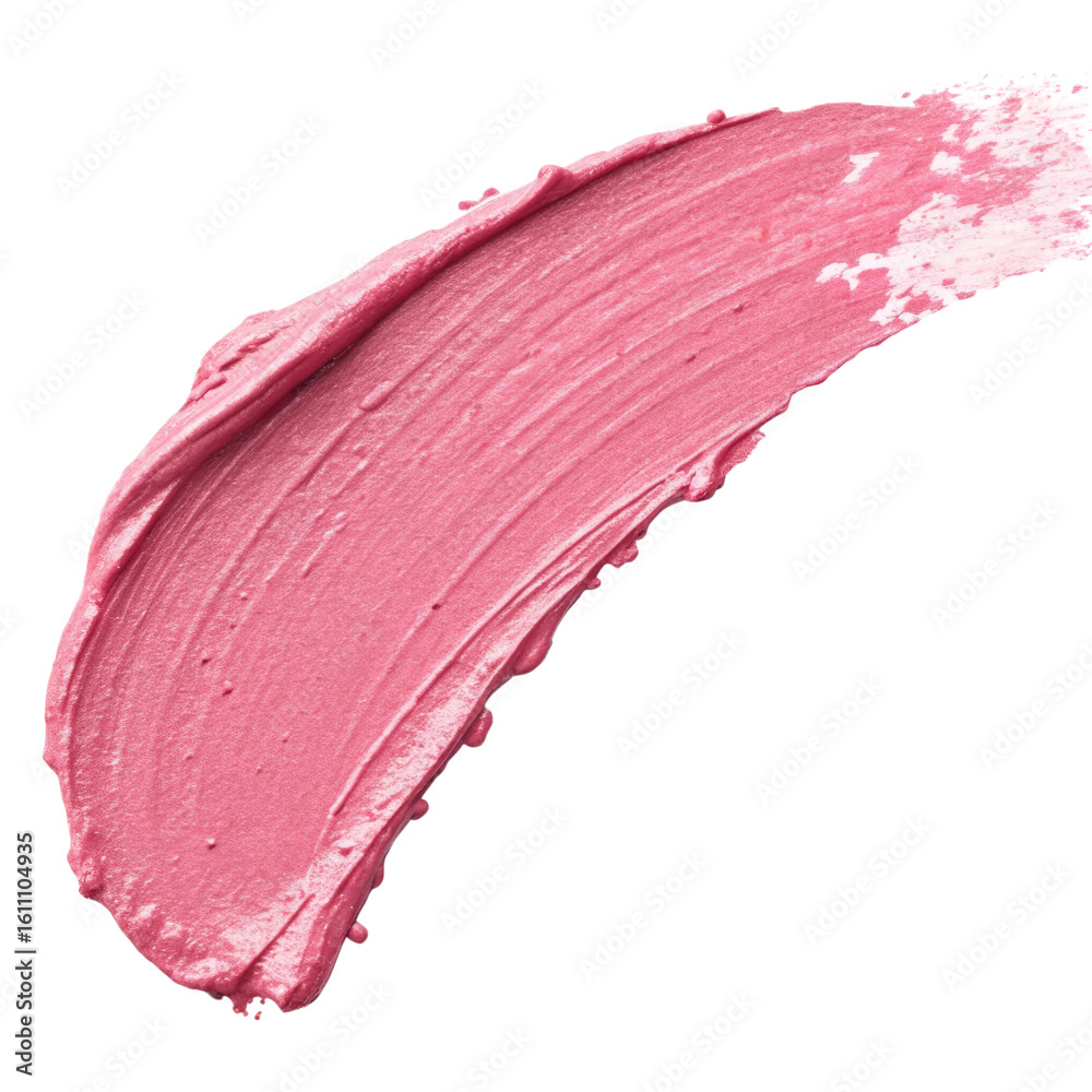 Fototapeta premium Pink stroke of paint on a white background creates a bold artistic impression for creative projects