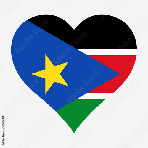 Free Download South Sudan heart shaped flag icon digital vector illustration. National flag of South Sudan. Love flag icon. - GFXLoad
