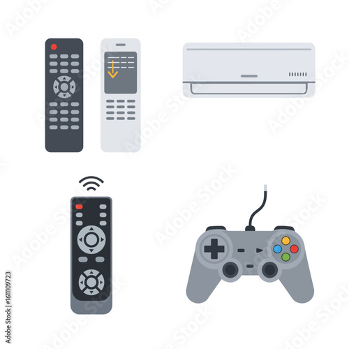 Flat Vector Remote Control Devices