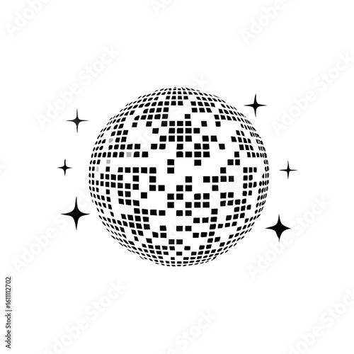 disco ball icon vector Illustration