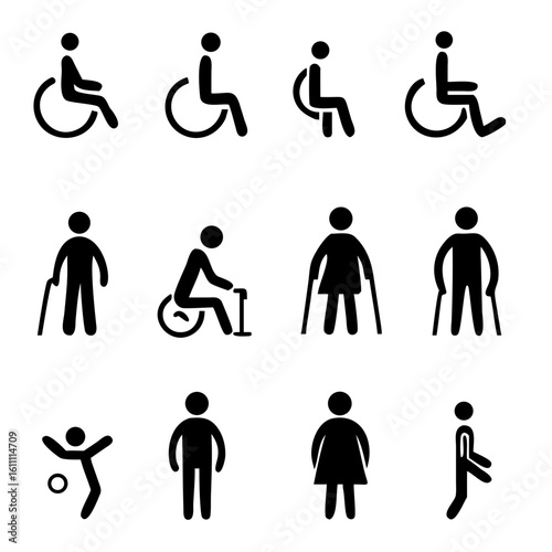 set of accessibility icons vector Illustration on white background