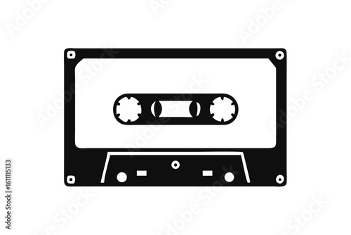 Old music cassette tape icon in flat style, isolated on white background, Retro music audio cassette, vector illustration