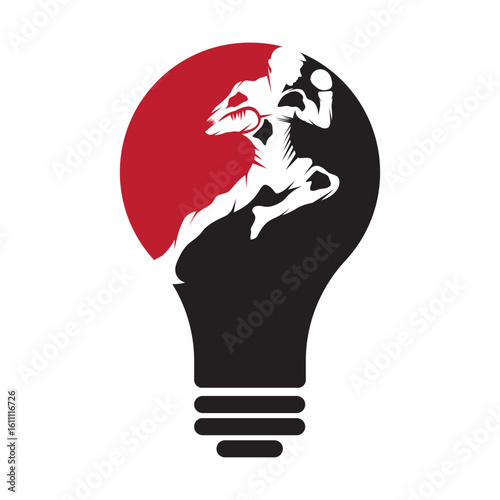kick boxing logo vector icon. kick boxer attack sport logo icon vector.