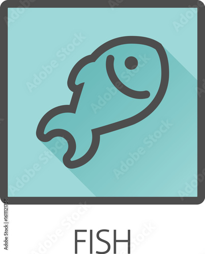 A fish seafood food icon concept. Possibly an icon for the allergen or allergy.