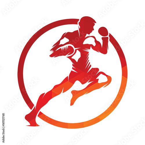 kick boxing logo vector icon. kick boxer attack sport logo icon vector.