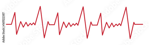 Heart pulse - curved red line on a white background - Vector illustration