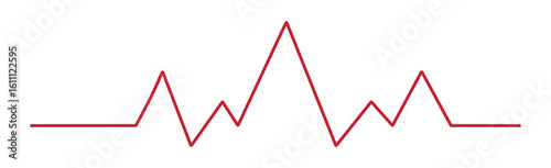Heart pulse - curved red line on a white background - Vector illustration