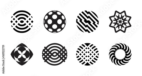 Abstract circular organic shapes collection – bold geometric vector symbols set