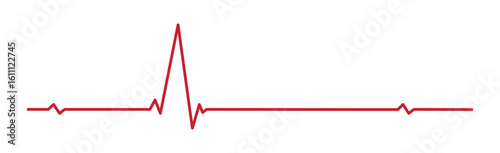 Heart pulse - curved red line on a white background - Vector illustration