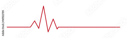 Heart pulse - curved red line on a white background - Vector illustration