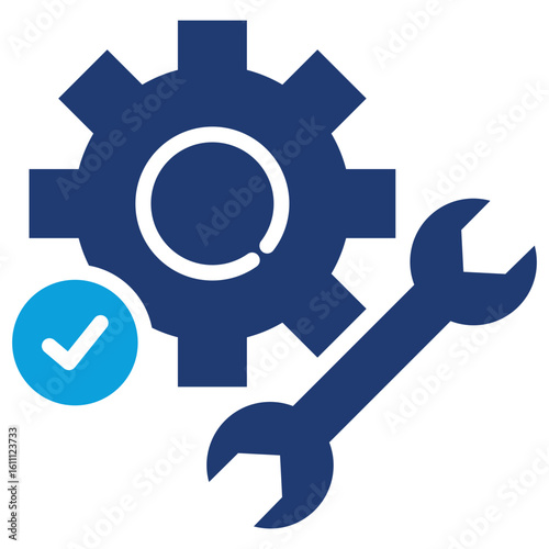 Service Flat Blue Icon