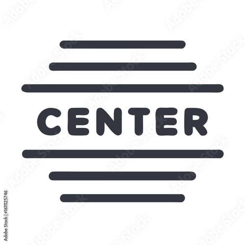 align center text formatting icon design.