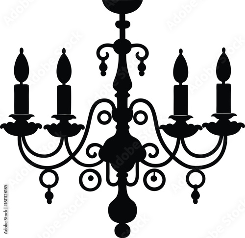 Chandelier silhouette illustration chandelier decoration lightbulb 