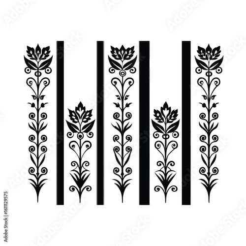 Serenade of petals line border icon design vintage vine borders