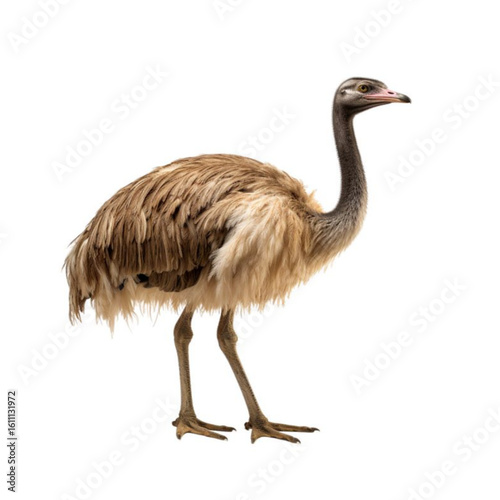 vector adult nandu bird (Rhea) standing on white background.