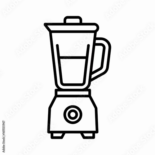 Electric Blender Icon Kitchen Appliance Line Art Illustration"