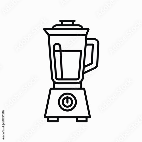 Electric Blender Icon Kitchen Appliance Line Art Illustration"