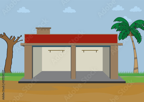 Kerala traditional tea shop illustration vector.