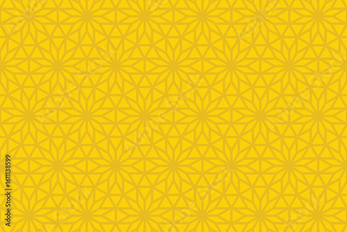 Yellow Geometric Seamless Pattern – Abstract Floral Star Background
