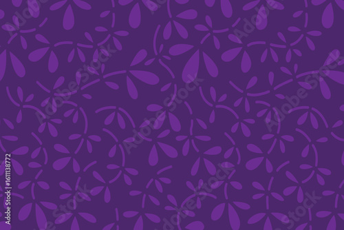 Seamless Purple Floral Vine Pattern – Elegant Leaf and Branch Decorative Background