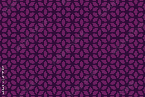 Seamless Geometric Petal Pattern in Purple Tones