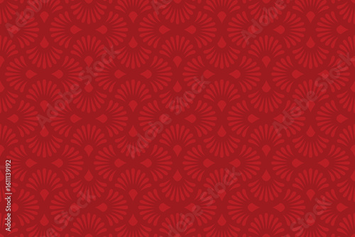 Seamless Red Floral Burst Pattern Vector Background