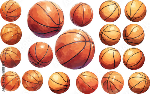 basketball watercolor clipart