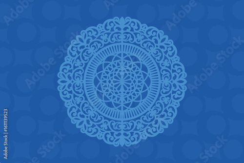 Blue Ornamental Mandala Vector Background